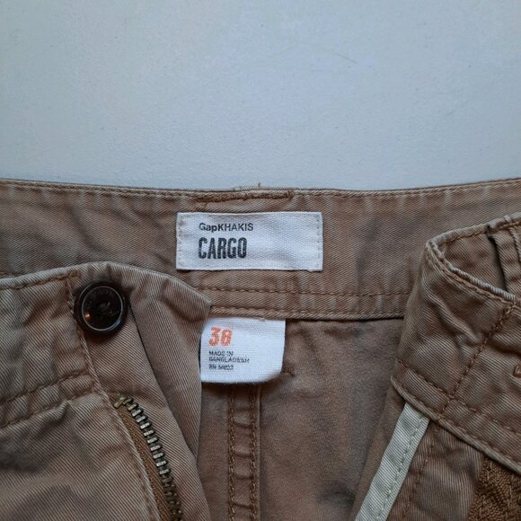 Gap Shorts Mens 38 Tan Khakis Cargo Vtg Y2K Heavy‎ Utility Baggy Military 11" - Picture 3 of 9